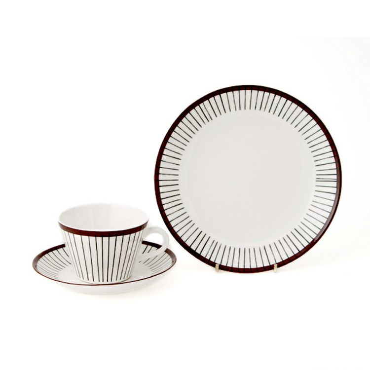 グスタフスベリ（Gustavsberg） スピサリブ/Spisa Ribb コーヒーカップ＆ソーサー + プレート 18cm 【復刻版】
