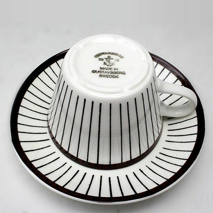 グスタフスベリ（Gustavsberg） スピサリブ/Spisa Ribb コーヒーカップ＆ソーサー + プレート 18cm 【復刻版】