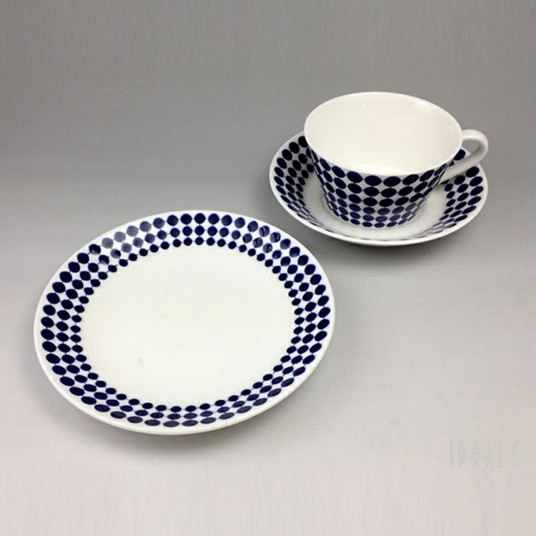 グスタフスベリ（Gustavsberg） アダム/Adam ティーカップ＆ソーサー + プレート 18cm 【復刻版】