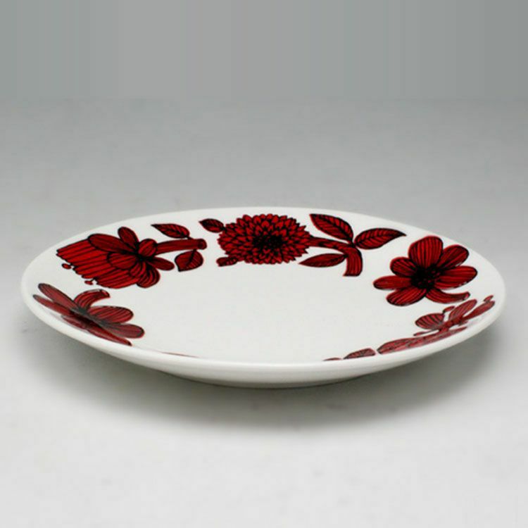 グスタフスベリ（Gustavsberg） レッドアスター/Red Aster コーヒーカップ＆ソーサー + プレート 18cm 【復刻版】