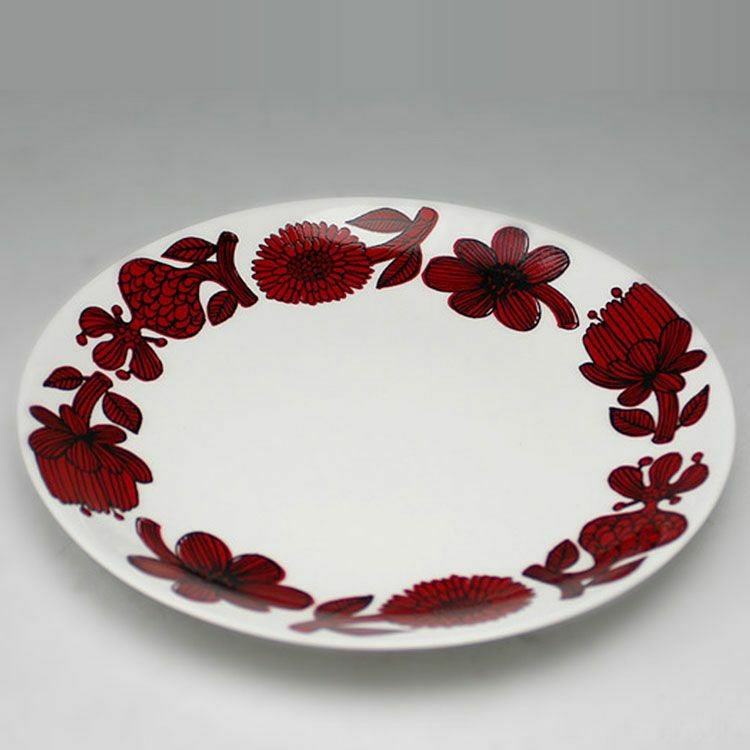 グスタフスベリ（Gustavsberg） レッドアスター/Red Aster ティーカップ＆ソーサー + プレート 22cm 【復刻版】