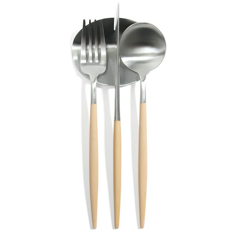 速水もこみちさん別注カラー クチポール（Cutipol） ゴア/GOA ベージュ ディナー3点＆カトラリーレスト1点