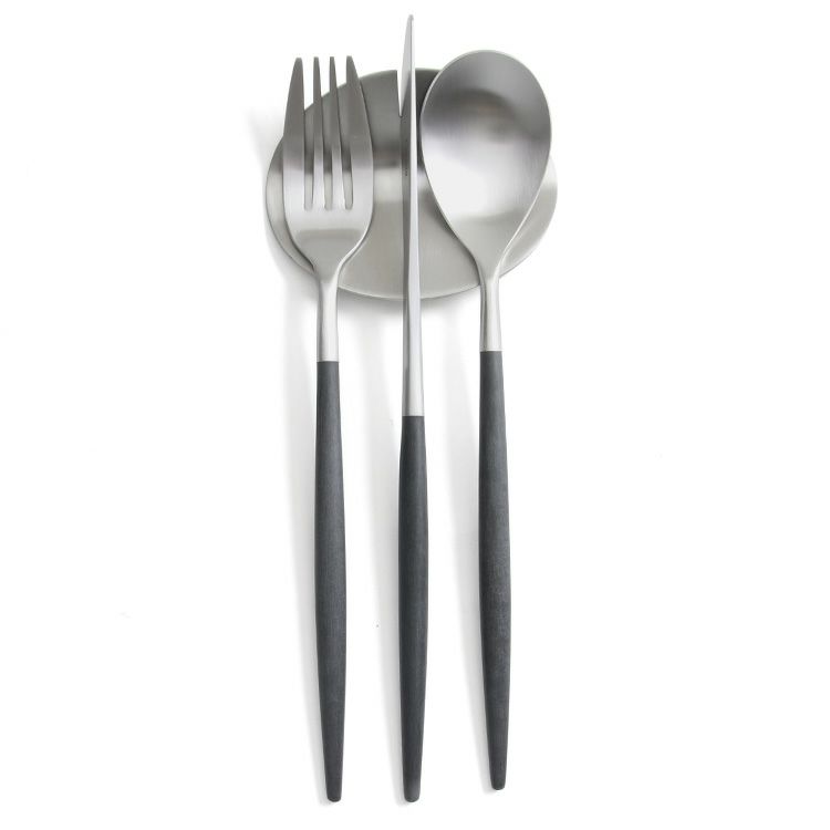 クチポール（Cutipol） ミオ/MIO ブラック ディナー3点＆カトラリーレスト1点 [ネコポス対応可(4セットまで)]