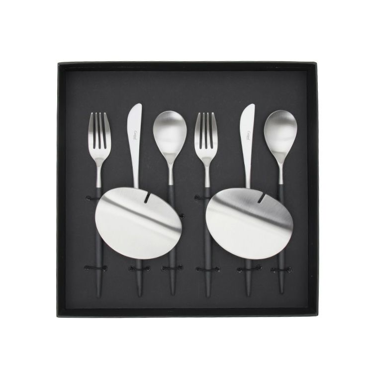 クチポール（Cutipol） ミオ/MIO ブラック デザート8点セット 化粧箱付