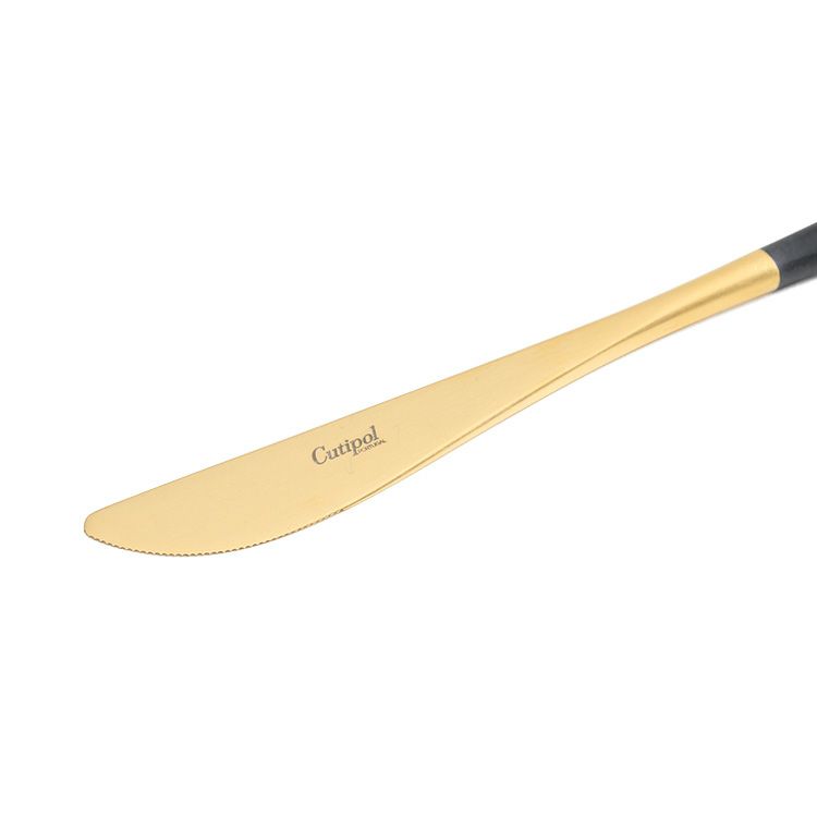 クチポール（Cutipol） ミオ/MIO ブラックマットゴールド ディナーナイフ [ネコポス対応可(18点まで)]