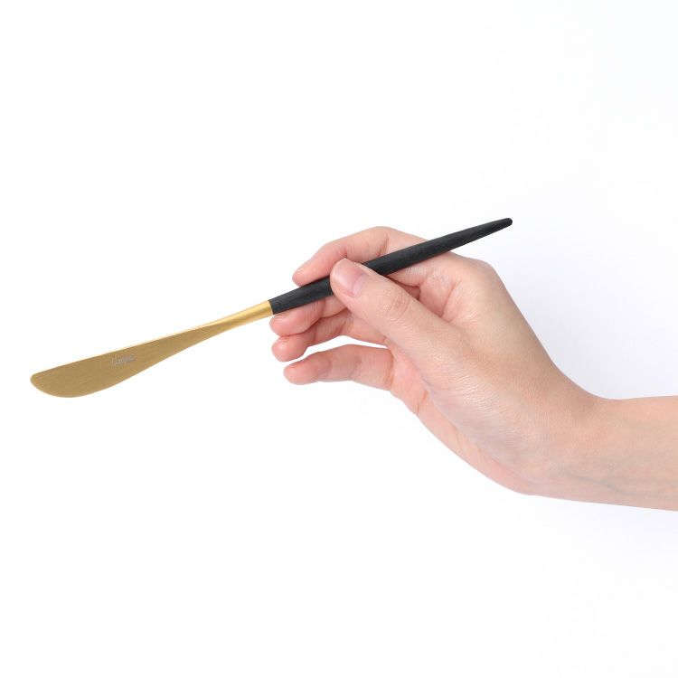 クチポール（Cutipol） ミオ/MIO ブラックマットゴールド デザートナイフ [ネコポス対応可(18点まで)]