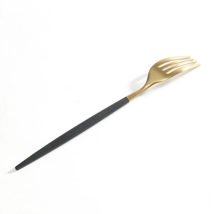 クチポール（Cutipol） ミオ/MIO ブラックマットゴールド デザートフォーク [ネコポス対応可(18点まで)]