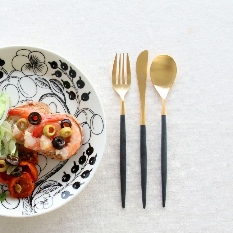 クチポール（Cutipol） ミオ/MIO ブラックマットゴールド デザート3点セット [ネコポス対応可(6セットのみ)]