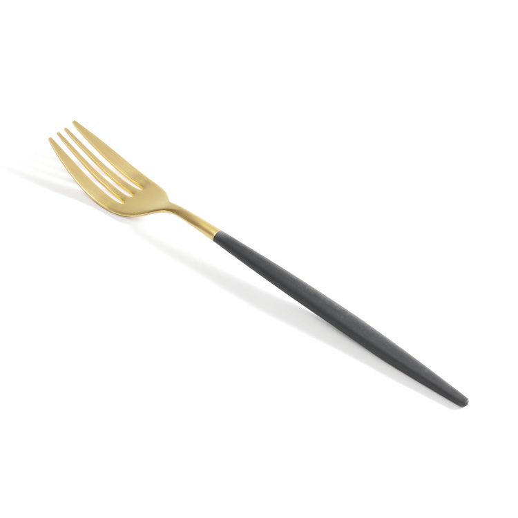 クチポール（Cutipol） ミオ/MIO ブラックマットゴールド ディナー3点＆カトラリーレスト1点 [ネコポス対応可(4セットまで)]