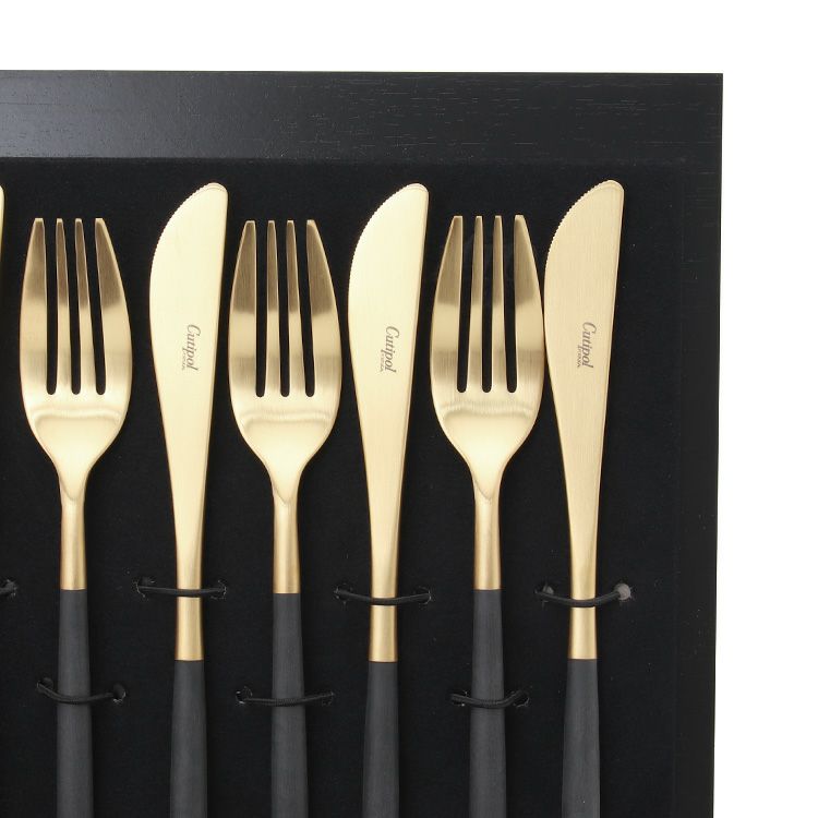 クチポール（Cutipol） ミオ/MIO ブラックマットゴールド ディナー24点セット