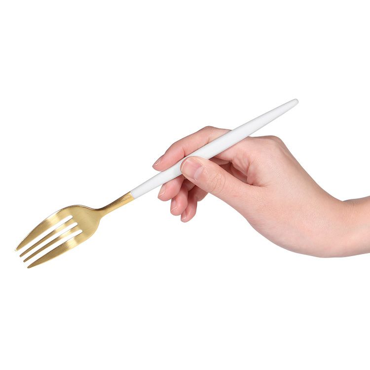 クチポール（Cutipol） ミオ/MIO ホワイトマットゴールド ディナーフォーク [ネコポス対応可(18点まで)]