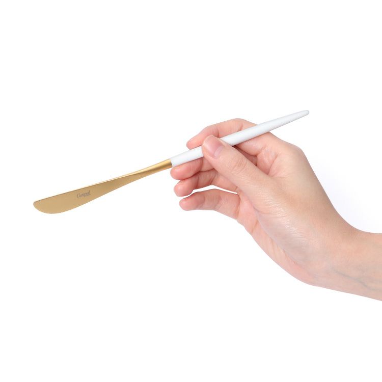 クチポール（Cutipol） ミオ/MIO ホワイトマットゴールド デザートナイフ [ネコポス対応可(18点まで)]