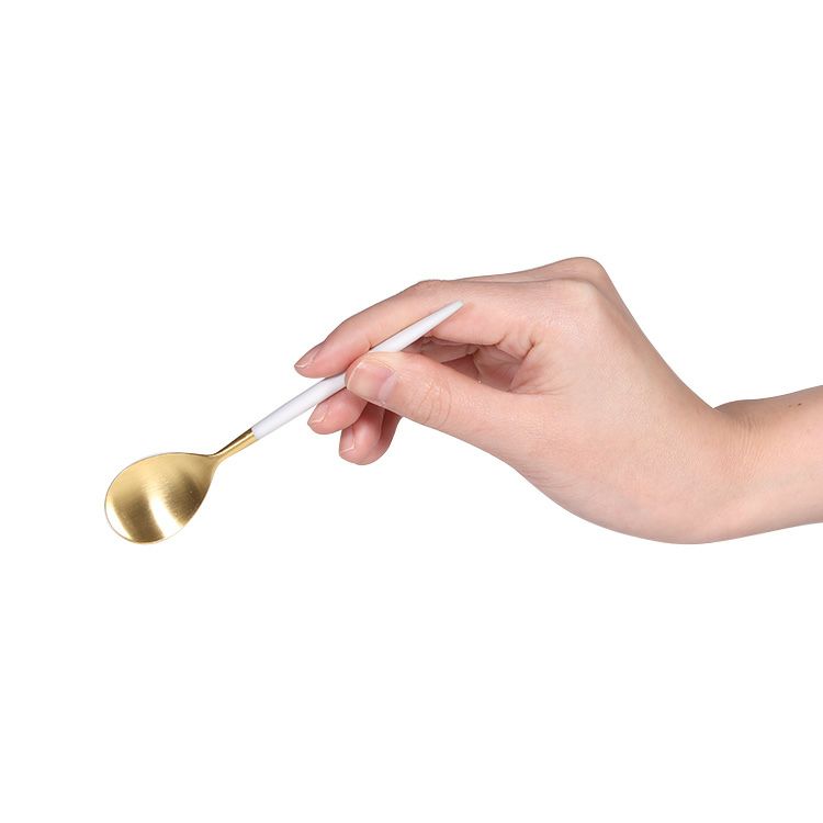 クチポール（Cutipol） ミオ/MIO ホワイトマットゴールド コーヒー/ティースプーン [ネコポス対応可(18点まで)]