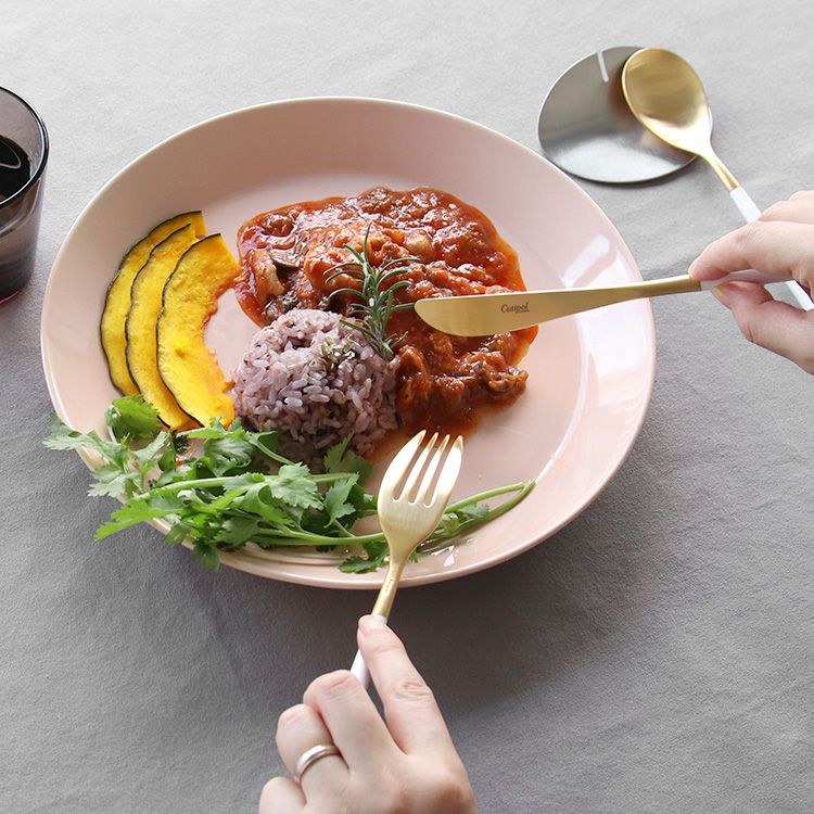 クチポール（Cutipol） ミオ/MIO ホワイトマットゴールド ディナー3点＆カトラリーレスト1点 [ネコポス対応可(4セットまで)]