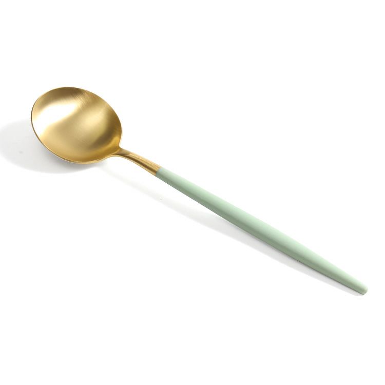 ＜4点セット＞クチポール（Cutipol） ゴア/GOA セラドンマットゴールド ディナー3点＆カトラリーレストゴールド1点 [ネコポス対応可(4セットまで)]