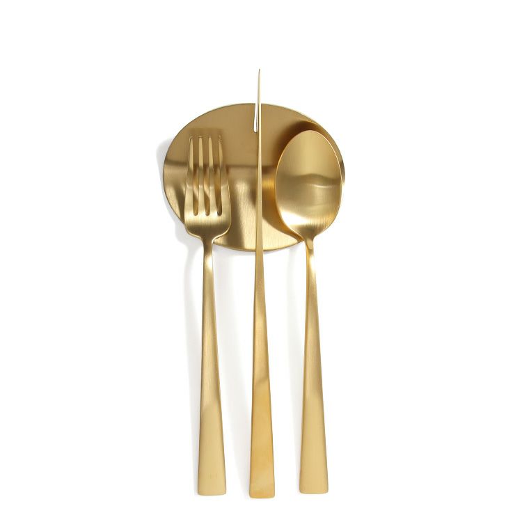 ＜4点セット＞クチポール（Cutipol） デュナ/DUNA ゴールド デザート3点＆カトラリーレストゴールド1点 [ネコポス対応可(4セットまで)]