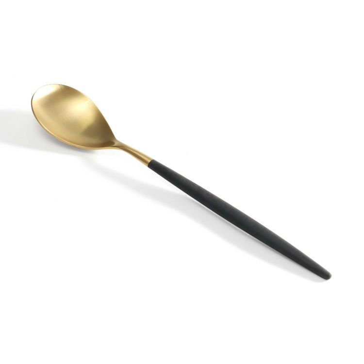 ＜4点セット＞クチポール（Cutipol） ミオ/MIO ブラックマットゴールド ディナー3点＆カトラリーレストゴールド1点 [ネコポス対応可(4セットまで)]