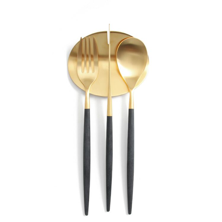 クチポール（Cutipol） ミオ/MIO ブラックマットゴールド デザート8点セット 化粧箱付