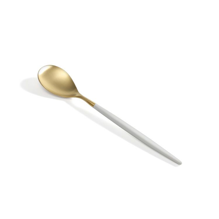 ＜4点セット＞クチポール（Cutipol） ミオ/MIO ホワイトマットゴールド デザート3点＆カトラリーレストゴールド1点 [ネコポス対応可(4セットまで)]