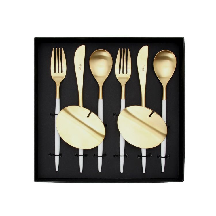 クチポール（Cutipol） ミオ/MIO ホワイトマットゴールド ディナー8点セット 化粧箱付