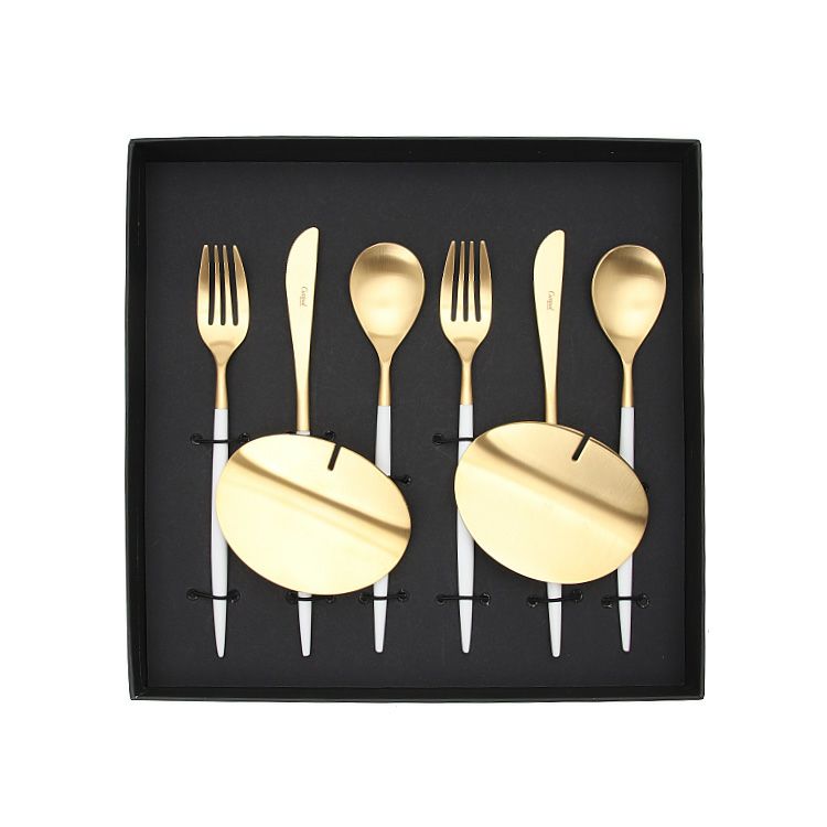 クチポール（Cutipol） ミオ/MIO ホワイトマットゴールド デザート8点セット 化粧箱付