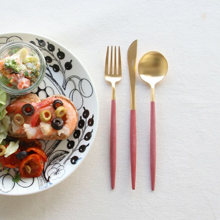 クチポール（Cutipol） ゴア/GOA レッドマットゴールド デザート3点セット [ネコポス対応可(6セットまで)]