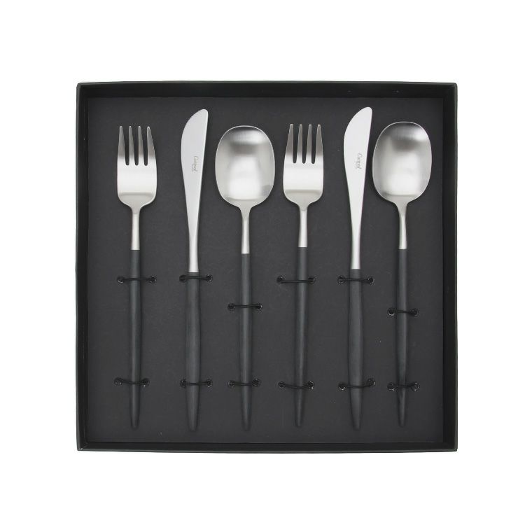 クチポール（Cutipol） ナウ/NAU ブラック ディナー6点セット 化粧箱付