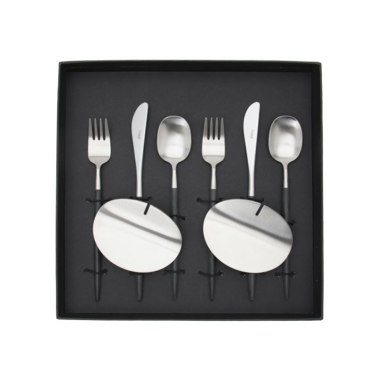 クチポール（Cutipol） ナウ/NAU ブラック デザート8点セット 化粧箱付