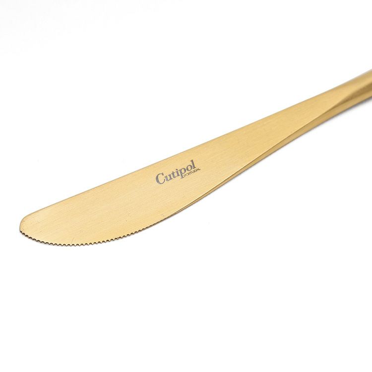 クチポール（Cutipol） ナウ/NAU ホワイトマットゴールド ディナーナイフ/テーブルナイフ [ネコポス対応可(18点まで)]