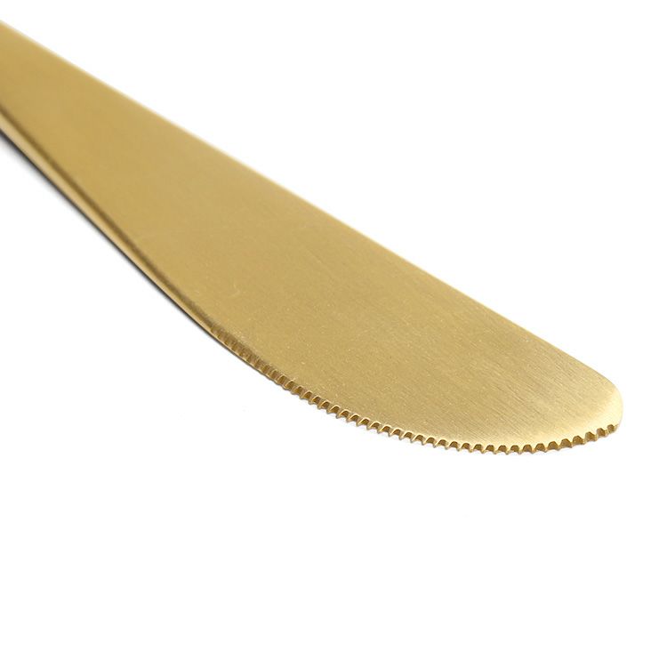 クチポール（Cutipol） ナウ/NAU ホワイトマットゴールド ディナーナイフ/テーブルナイフ [ネコポス対応可(18点まで)]