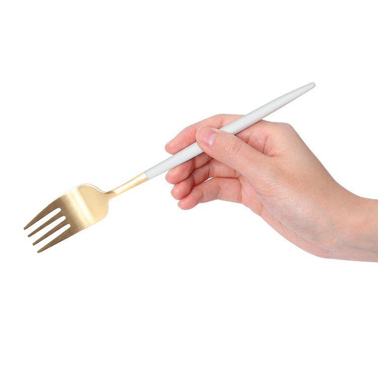 クチポール（Cutipol） ナウ/NAU ホワイトマットゴールド ディナーフォーク [ネコポス対応可(18点まで)]