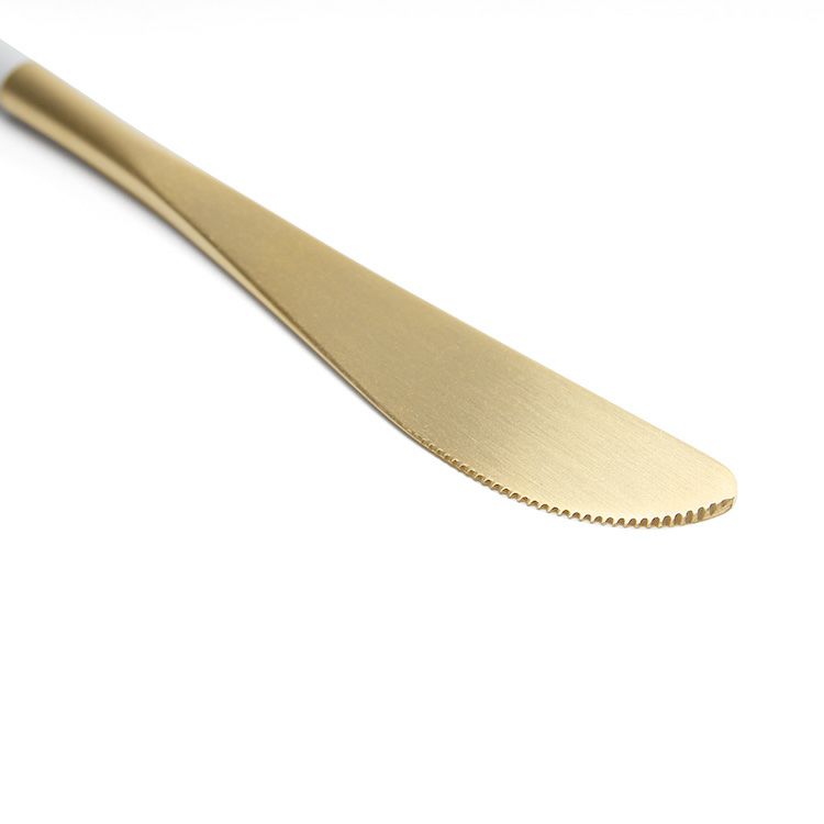 クチポール（Cutipol） ナウ/NAU ホワイトマットゴールド デザートナイフ [ネコポス対応可(18点まで)]