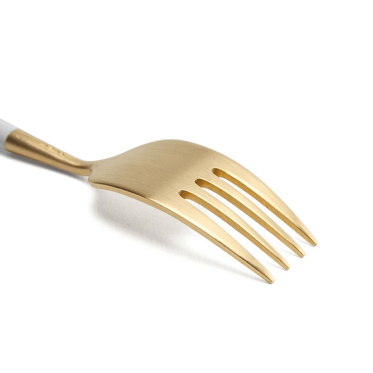 クチポール（Cutipol） ナウ/NAU ホワイトマットゴールド デザートフォーク [ネコポス対応可(18点まで)]