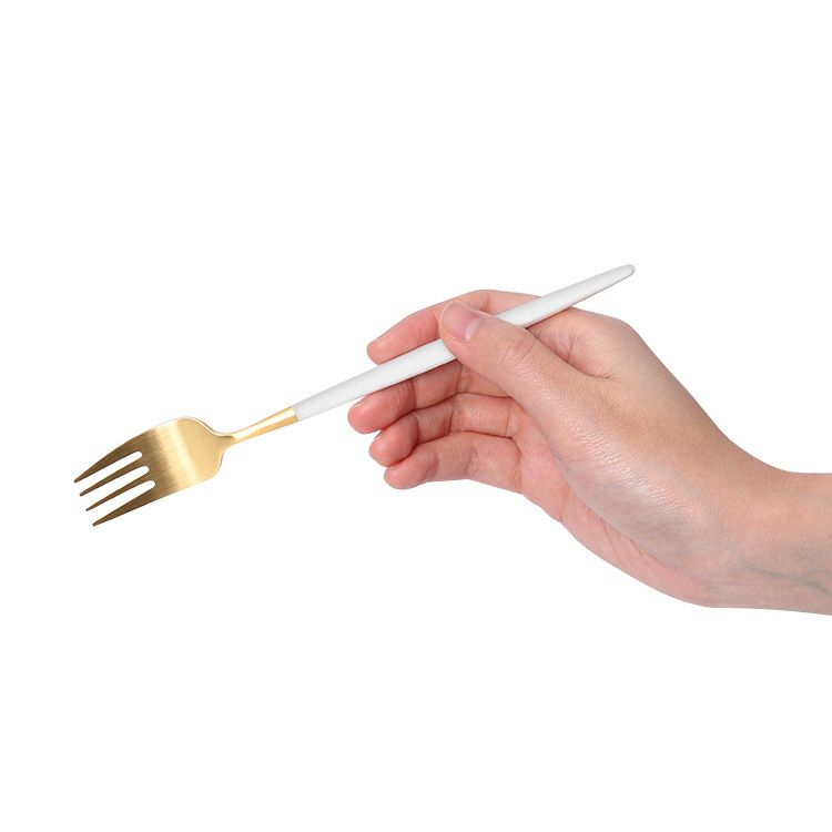 クチポール（Cutipol） ナウ/NAU ホワイトマットゴールド デザートフォーク [ネコポス対応可(18点まで)]