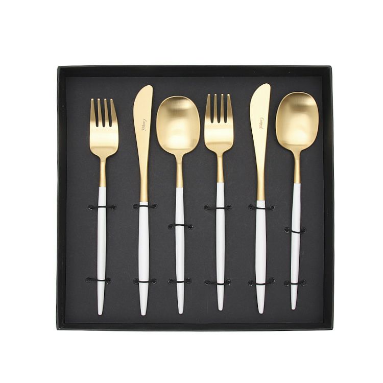 クチポール（Cutipol） ナウ/NAU ホワイトマットゴールド ディナー6点セット 化粧箱付