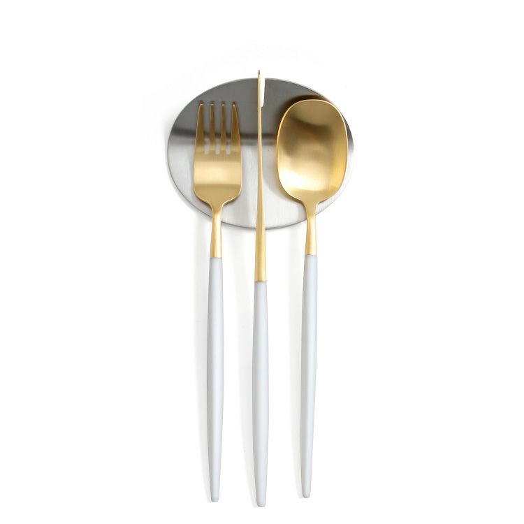 クチポール（Cutipol） ナウ/NAU ホワイトマットゴールド デザート8点セット 化粧箱付