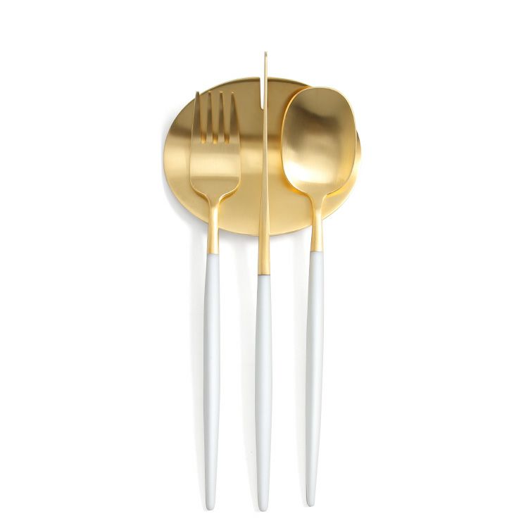 クチポール（Cutipol） ナウ/NAU ホワイトマットゴールド デザート8点セット 化粧箱付