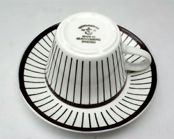 グスタフスベリ（Gustavsberg） スピサ・リブ/Spisa Ribb コーヒーカップ＆ソーサー + プレート 22cm 【復刻版】