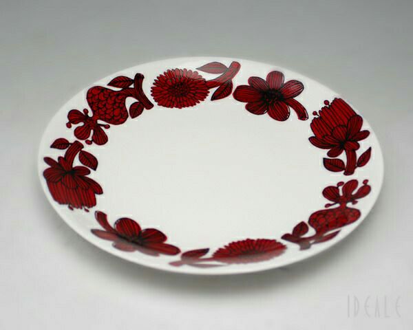 グスタフスベリ（Gustavsberg） レッドアスター/Red Aster コーヒーカップ＆ソーサー + プレート 22cm 【復刻版】