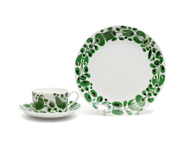 グスタフスベリ（Gustavsberg） チュールチュール/Turtur ティーカップ＆ソーサー + プレート 22cm 【復刻版】