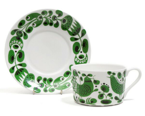 グスタフスベリ（Gustavsberg） チュールチュール/Turtur ティーカップ＆ソーサー + プレート 22cm 【復刻版】