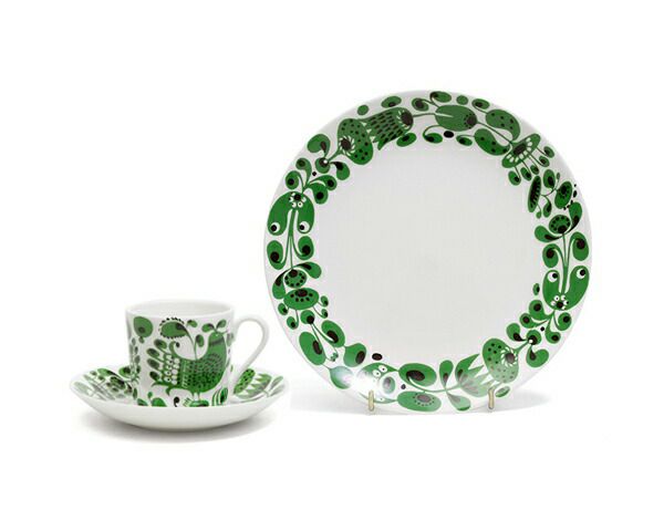 グスタフスベリ（Gustavsberg） チュールチュール/Turtur コーヒーカップ＆ソーサー + プレート 22cm 【復刻版】