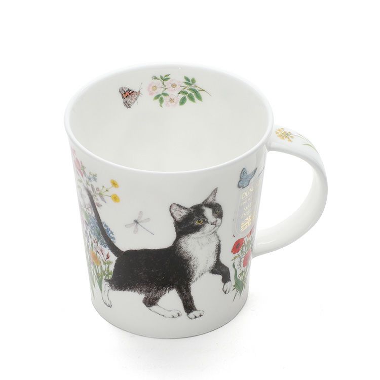 ダヌーン（Dunoon） マグカップ LOMOND フラワーキャット 黒白猫