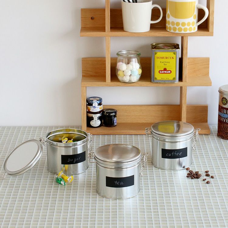 サイドバイサイド（SIDE BY SIDE） シルバー ブリキのお茶缶 3点セット