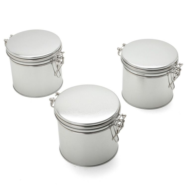 サイドバイサイド（SIDE BY SIDE） シルバー ブリキのお茶缶 3点セット