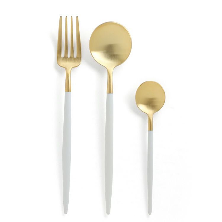 クチポール（Cutipol） GOA/ゴア マットゴールド ティー3点セット(デザートスプーン/デザートフォーク/ティースプーン） ギフトボックス入り