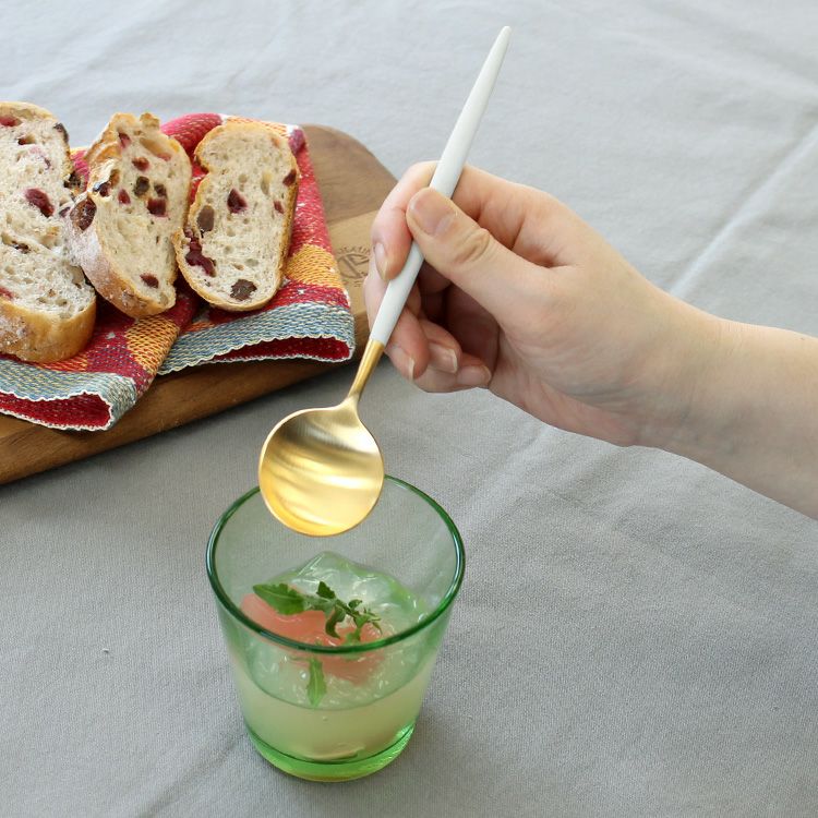 クチポール（Cutipol） GOA/ゴア マットゴールド ティー3点セット(デザートスプーン/デザートフォーク/ティースプーン） ギフトボックス入り