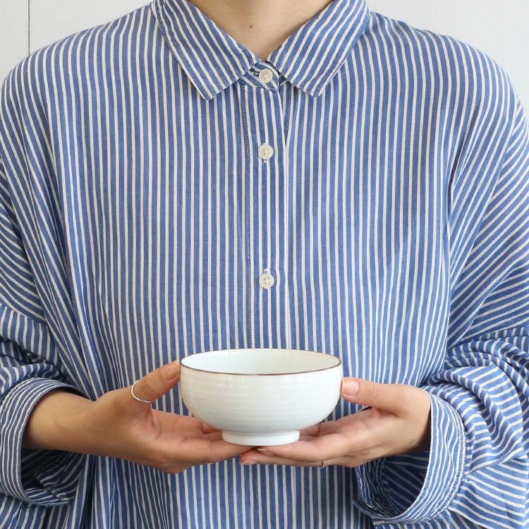 白山陶器 白磁千段 汁碗 12cm
