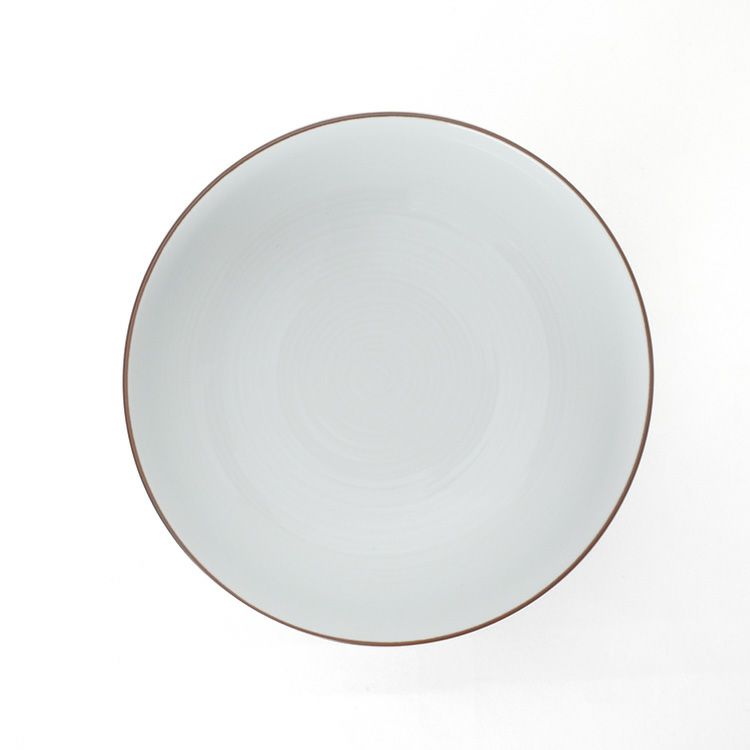 白山陶器 白磁千段 6寸浅めん丼 18.5cm