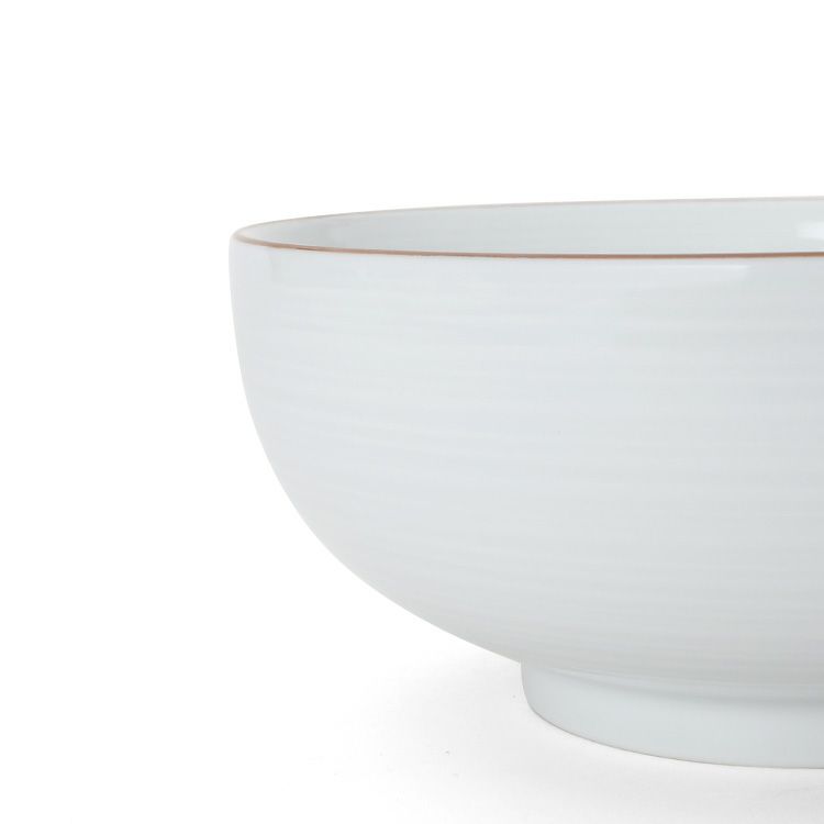 白山陶器 白磁千段 6寸浅めん丼 18.5cm